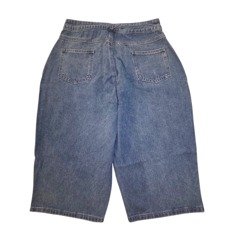 High Waisted Denim Bermuda Shorts Size S Blue Cotton Blend — image 2 of 7